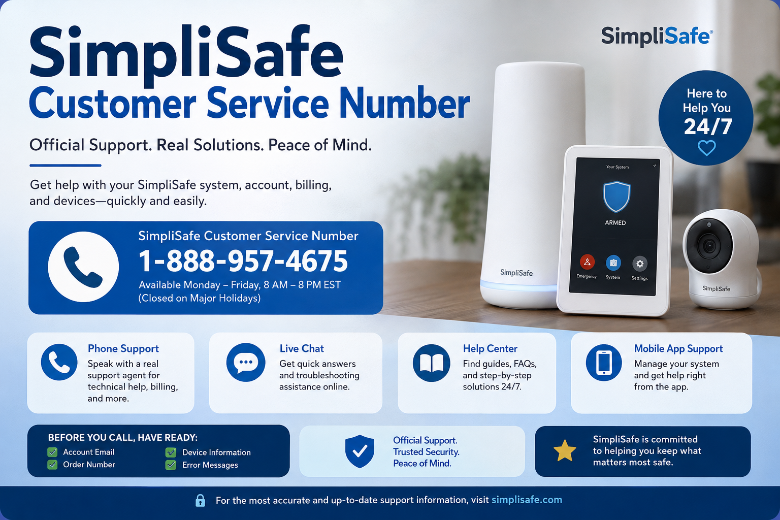 SimpliSafe Customer Service Number: Official Contact Guide, Support Hours & Troubleshooting