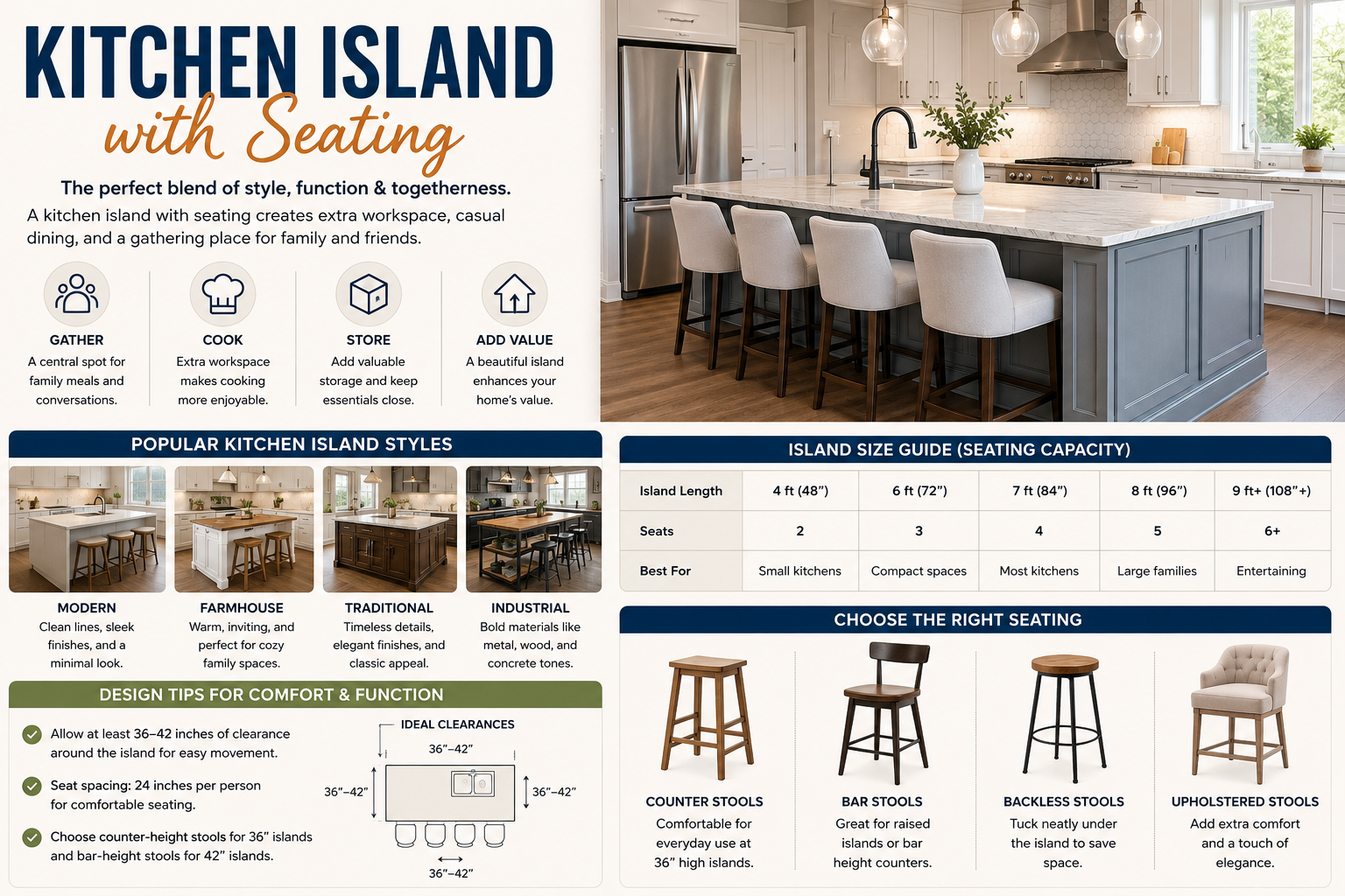 Kitchen Island with Seating